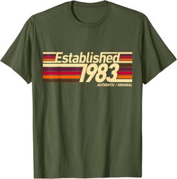 Established 1983 Stripe - 41st Birthday Gift Idea for Men T-Shirt
