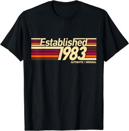 Established 1983 Stripe - 41st Birthday Gift Idea for Men T-Shirt