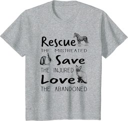 Rescue, Save, Love Animal Charity T Shirt