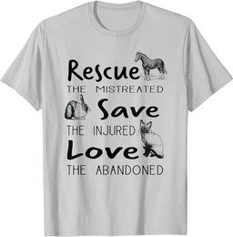 Rescue, Save, Love Animal Charity T Shirt