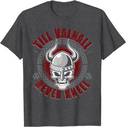Till Valhall Never Kneel - Viking Skull Norse Mythology T-Shirt