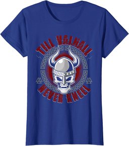 Till Valhall Never Kneel - Viking Skull Norse Mythology T-Shirt