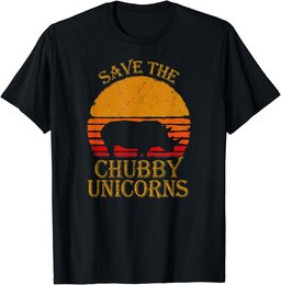 Save The Chubby Unicorns Shirt. Retro Style Rhino T-Shirt