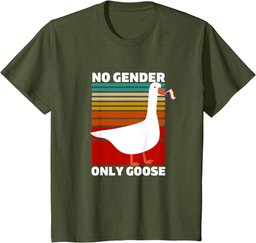 Non-binary Pride Funny No Gender Only Goose LGBTQ Enby Flag T-Shirt