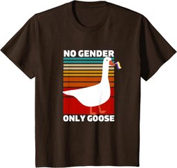 Non-binary Pride Funny No Gender Only Goose LGBTQ Enby Flag T-Shirt