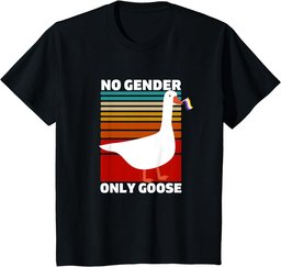 Non-binary Pride Funny No Gender Only Goose LGBTQ Enby Flag T-Shirt