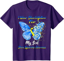 I Wear Blue & Yellow For My Son Down Syndrome Awareness T-Shirt