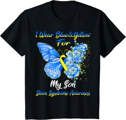I Wear Blue & Yellow For My Son Down Syndrome Awareness T-Shirt