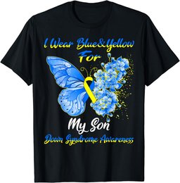I Wear Blue & Yellow For My Son Down Syndrome Awareness T-Shirt