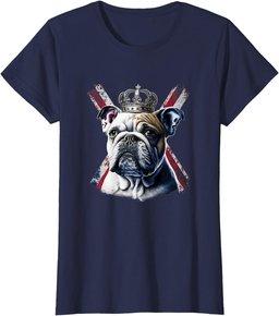 Bulldog British Dog T Union Jack Flag King Coronation T-Shirt