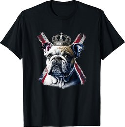 Bulldog British Dog T Union Jack Flag King Coronation T-Shirt