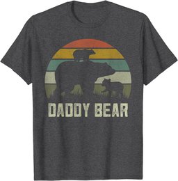 Funny Fathers Day Dad Shirts, Father Two Cub Kids Daddy Bear T-Shirt
