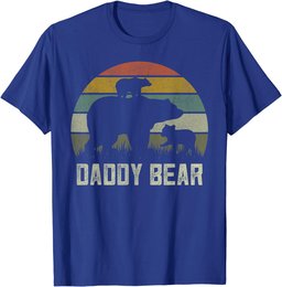 Funny Fathers Day Dad Shirts, Father Two Cub Kids Daddy Bear T-Shirt