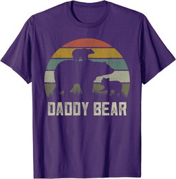 Funny Fathers Day Dad Shirts, Father Two Cub Kids Daddy Bear T-Shirt