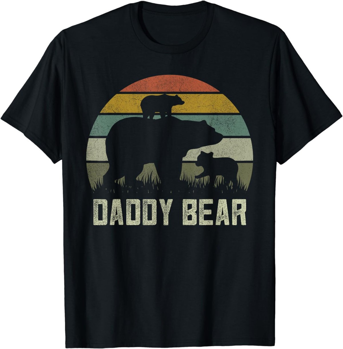 Funny Fathers Day Dad Shirts, Father Two Cub Kids Daddy Bear T-Shirt