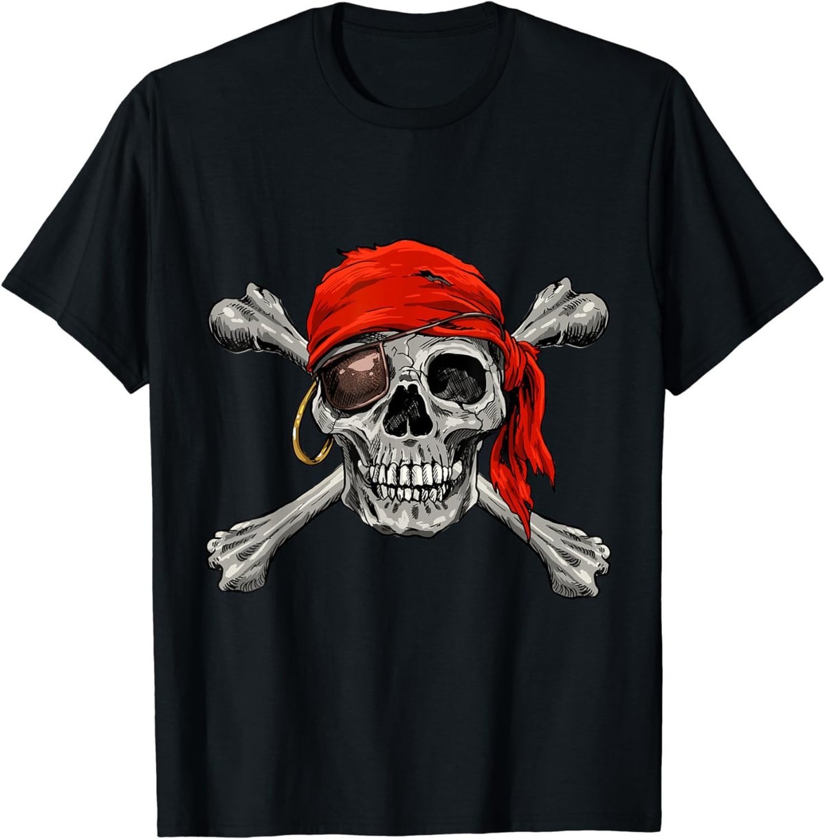 Jolly Roger Pirate Shirt Skull & Crossbones Shirt Halloween T-Shirt