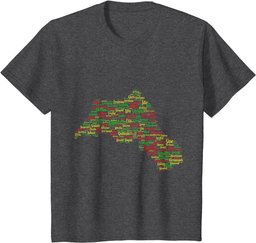 Kurdistan map - with names of Kurdish cities T-Shirt