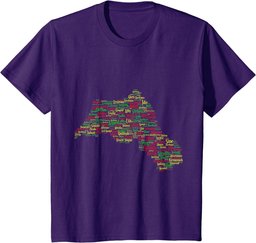 Kurdistan map - with names of Kurdish cities T-Shirt