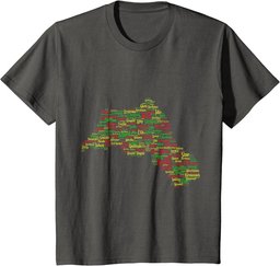Kurdistan map - with names of Kurdish cities T-Shirt