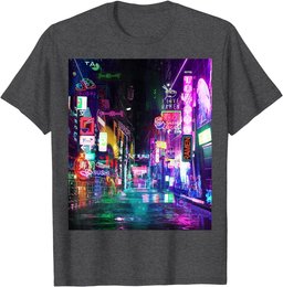 Cyberpunk City Sci Fi Night Tokyo Japan Urban Noir Dystopia T-Shirt