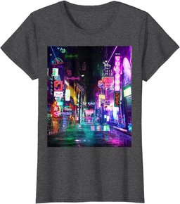 Cyberpunk City Sci Fi Night Tokyo Japan Urban Noir Dystopia T-Shirt