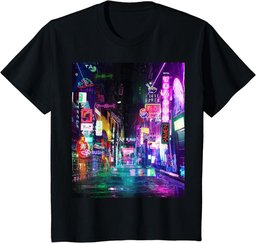 Cyberpunk City Sci Fi Night Tokyo Japan Urban Noir Dystopia T-Shirt