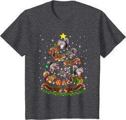 Funny Squirrel Christmas Tree Lights Ornament Xmas Squirrel T-Shirt