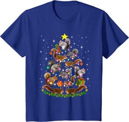 Funny Squirrel Christmas Tree Lights Ornament Xmas Squirrel T-Shirt