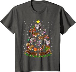 Funny Squirrel Christmas Tree Lights Ornament Xmas Squirrel T-Shirt
