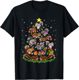 Funny Squirrel Christmas Tree Lights Ornament Xmas Squirrel T-Shirt