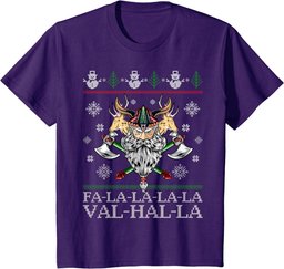 Viking Santa Viking Christmas Sweater FaLaLa LaLa Valhalla T-Shirt