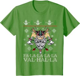 Viking Santa Viking Christmas Sweater FaLaLa LaLa Valhalla T-Shirt