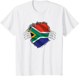 Super South African Heritage Proud South Africa Roots Flag T-Shirt