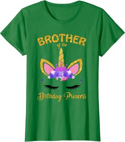 Brother of the Birthday Princess Unicorn Girl Birthday Party T-Shirt