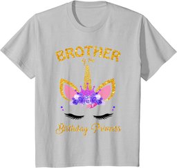 Brother of the Birthday Princess Unicorn Girl Birthday Party T-Shirt