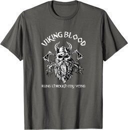 Viking Blood Runs Through My Veins Norse Mythology T-Shirt