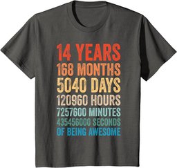 Retro Awesome 14 Years Old Present 14th Birthday 14 YO Boy T-Shirt