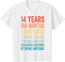 Retro Awesome 14 Years Old Present 14th Birthday 14 YO Boy T-Shirt