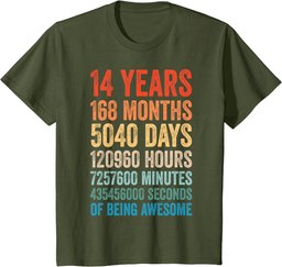 Retro Awesome 14 Years Old Present 14th Birthday 14 YO Boy T-Shirt