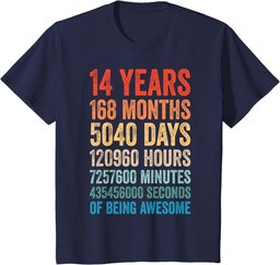 Retro Awesome 14 Years Old Present 14th Birthday 14 YO Boy T-Shirt