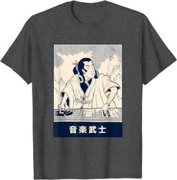 Samurai DJ | Funny Japanese Art Print Style Parody T-Shirt