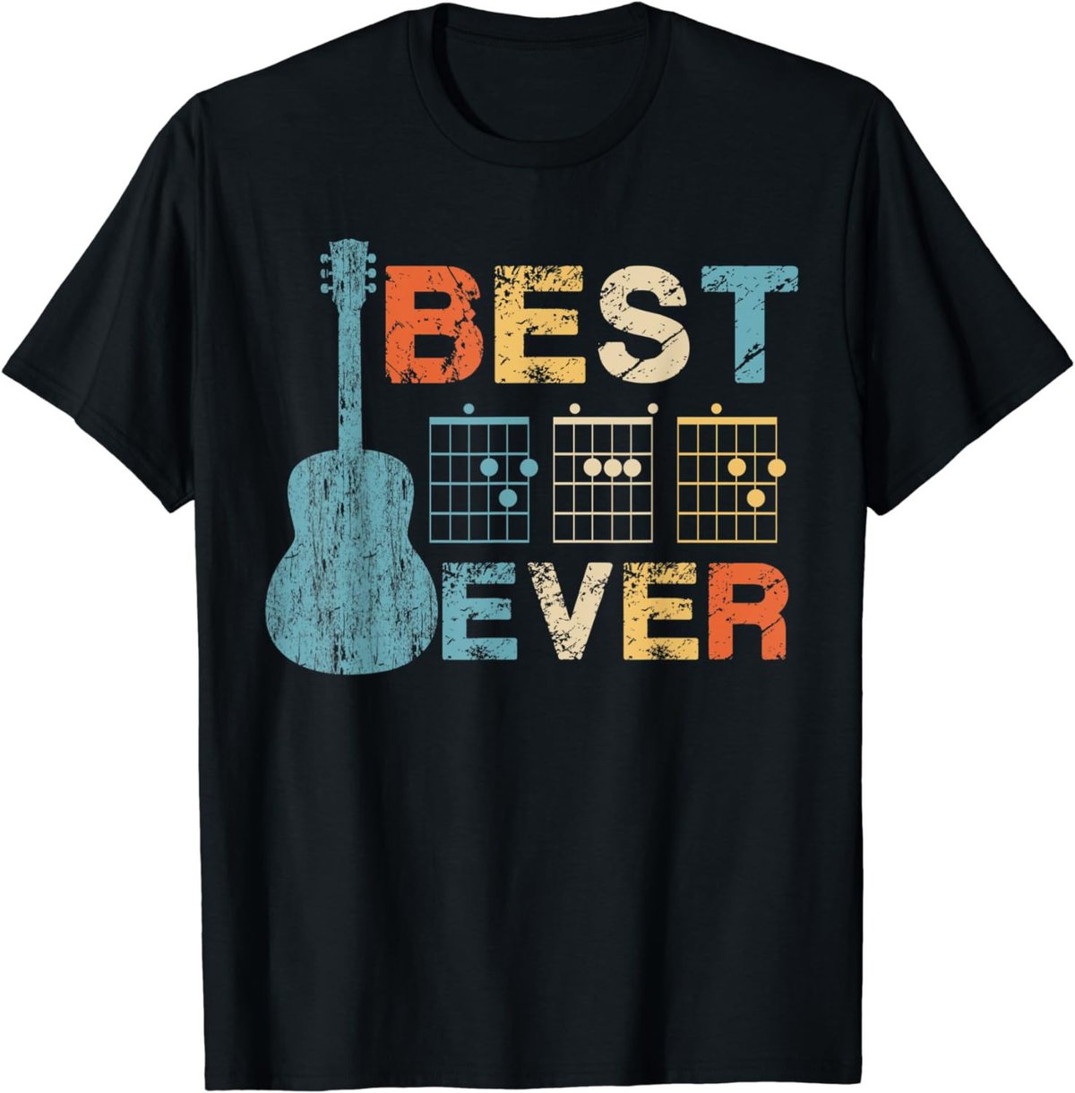 Best Dad Ever Guitar Chords Musician Funny Father Day Gift T-Shirt