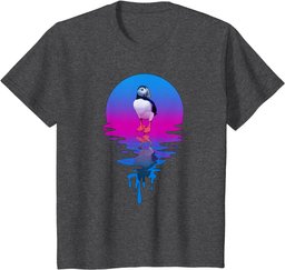 Vintage Retro Sunset Puffin T-Shirt