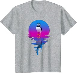 Vintage Retro Sunset Puffin T-Shirt