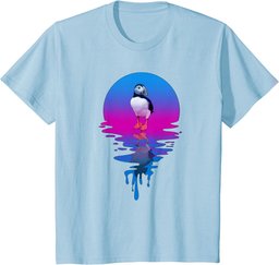 Vintage Retro Sunset Puffin T-Shirt