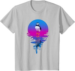 Vintage Retro Sunset Puffin T-Shirt