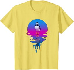 Vintage Retro Sunset Puffin T-Shirt