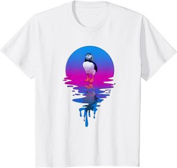 Vintage Retro Sunset Puffin T-Shirt