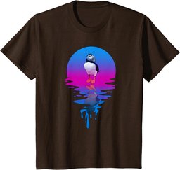 Vintage Retro Sunset Puffin T-Shirt