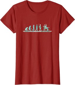Evolution of the Drummer Funny Drumming Drums Evolution T-Shirt